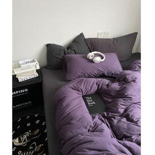 篷车里 2024SS神秘紫针织软糯床单四件套全棉被套三件套 狄安娜