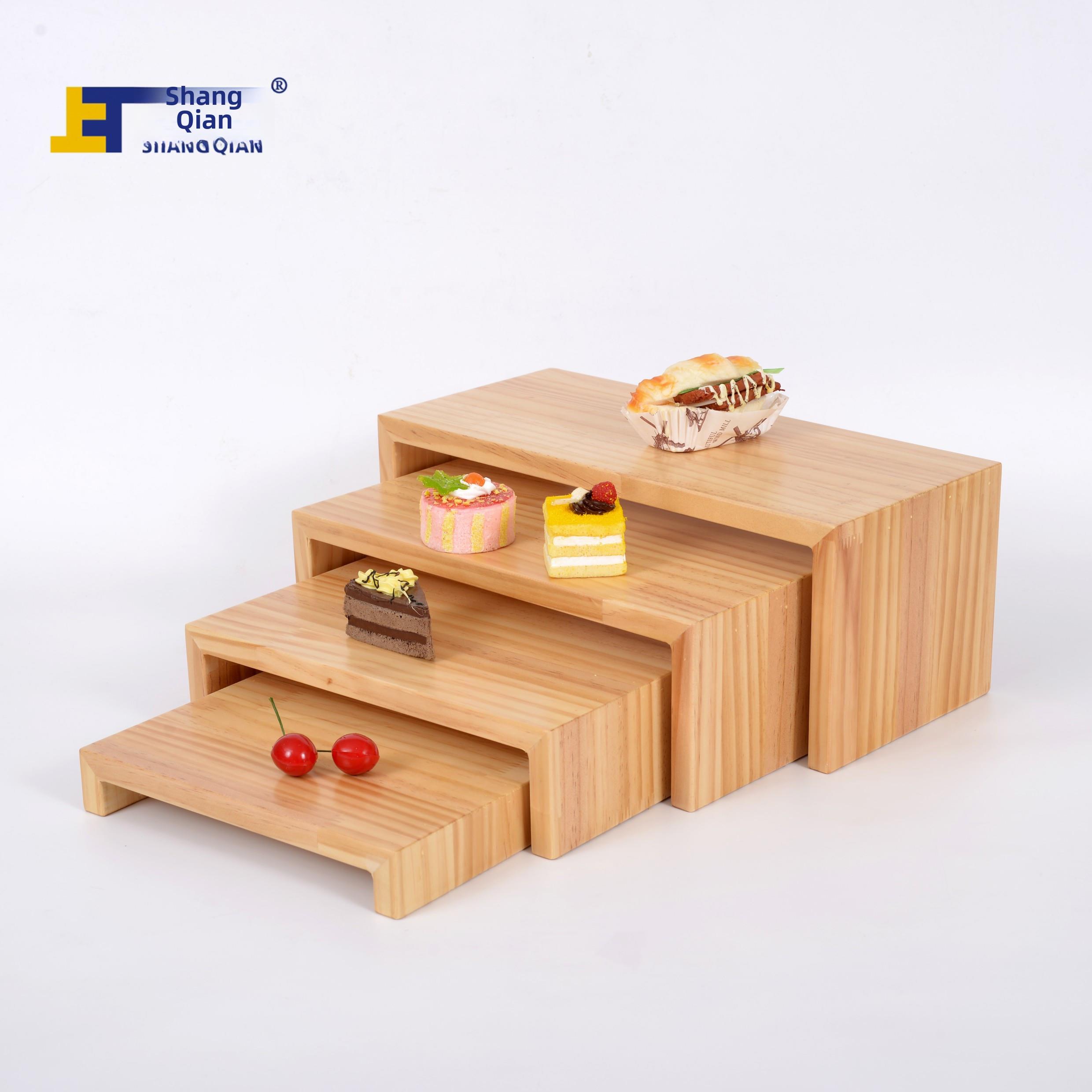 上谦松木组合蛋糕西点自助餐冷餐会展示架茶歇摆台甜品台U形托架