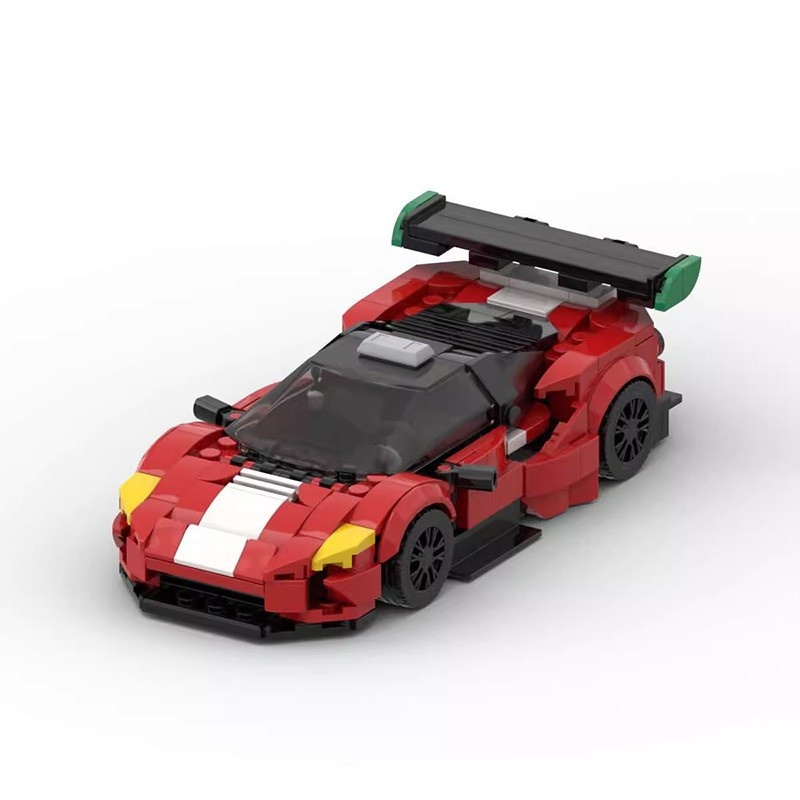 MOC-90455国产积木法拉利 488 GT3 跑车模型益智拼装积木男孩