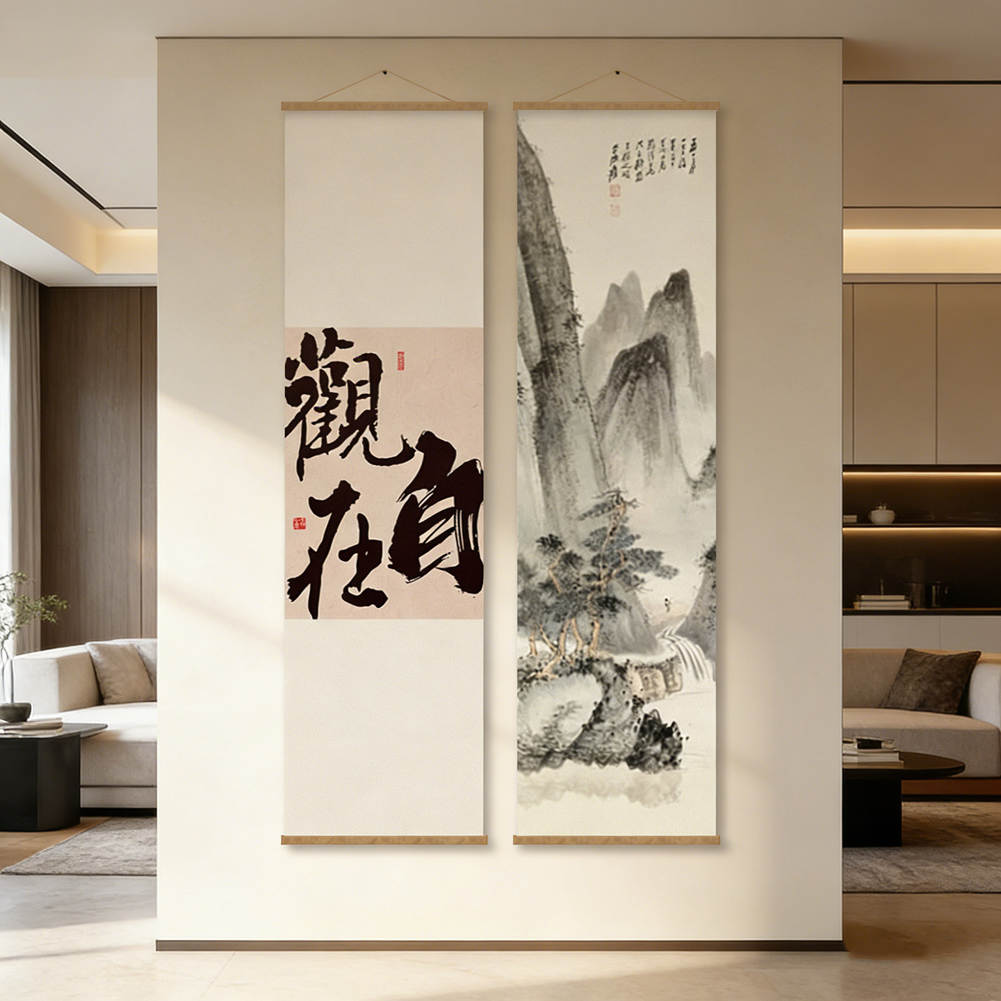 宋氏美学隔断挂帘屏风挂画办公室书房茶室壁画玄关走廊过道装饰画