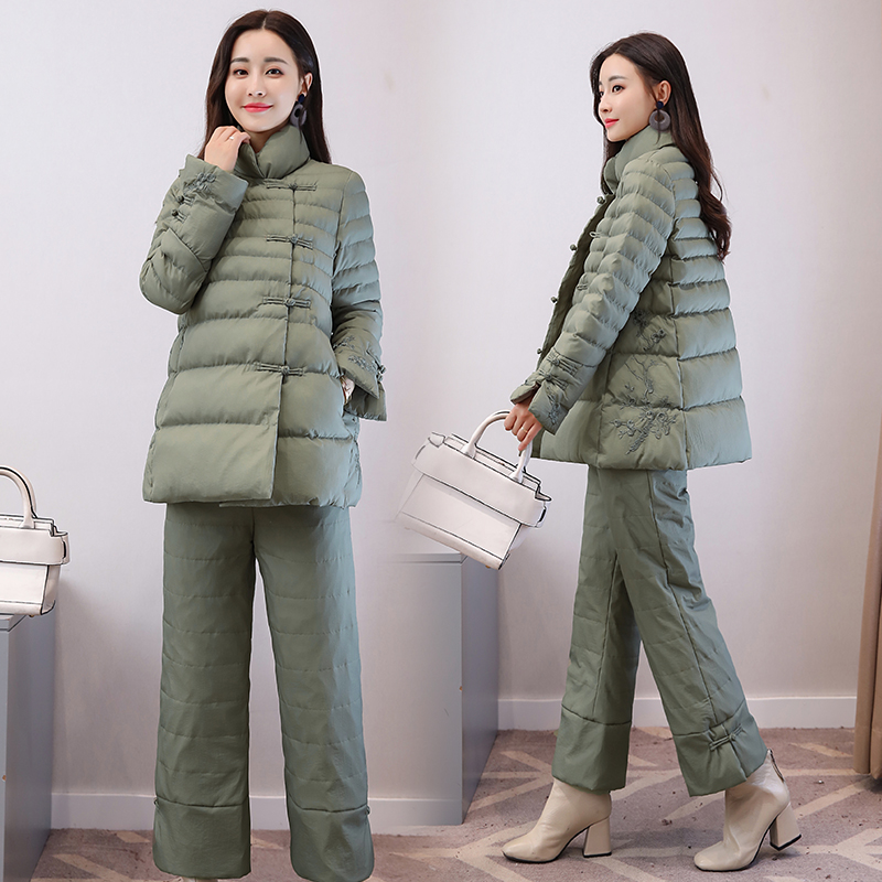 2018冬裝羽絨棉服套裝女韓版新款大碼女裝加厚寬松棉襖棉褲兩件套
