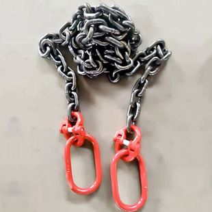 链条吊具 起重链条g80锰钢吊链两头接钩子接吊环接卸扣带抓钩吊装