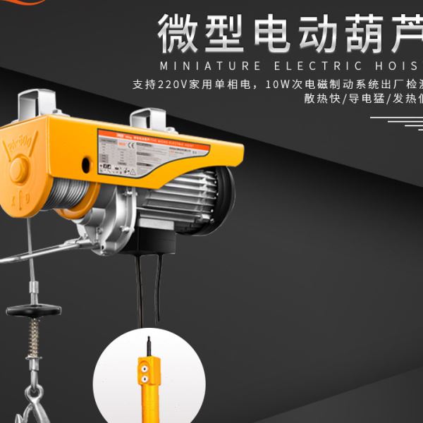 晋阳湖微型电动葫芦 家用小吊机装修吊料机220V室内小吊机