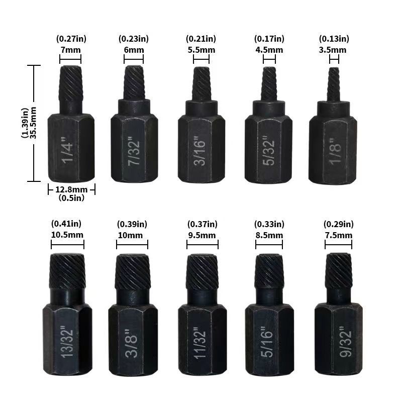 10pc/25pc破损螺丝取出器断头螺丝内六角螺栓拆除工具断起批
