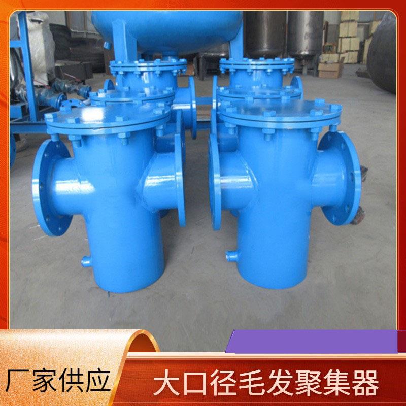 循环水泵毛发聚集器大号高低口衬氟篮式过滤器T型立式除污器
