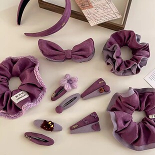 2026新款韩系高级感花朵发夹大肠发圈时尚发箍百搭气质丸子头发饰