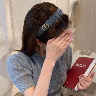 韩系海马毛CD字母猪鼻子发箍女高级感头箍精致洗脸发卡头饰发饰