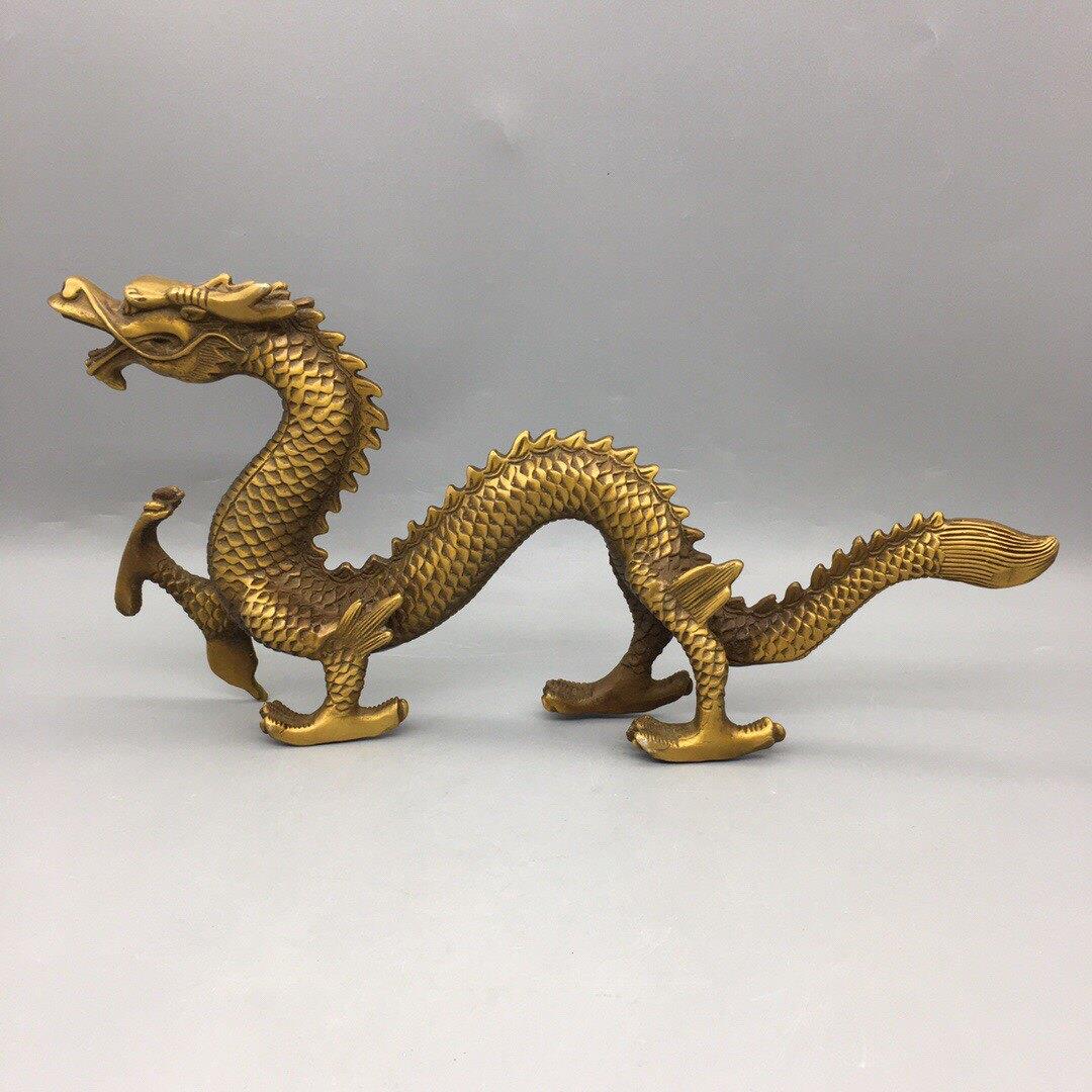 龙纯铜风水龙黄铜龙摆件青龙大号长龙
