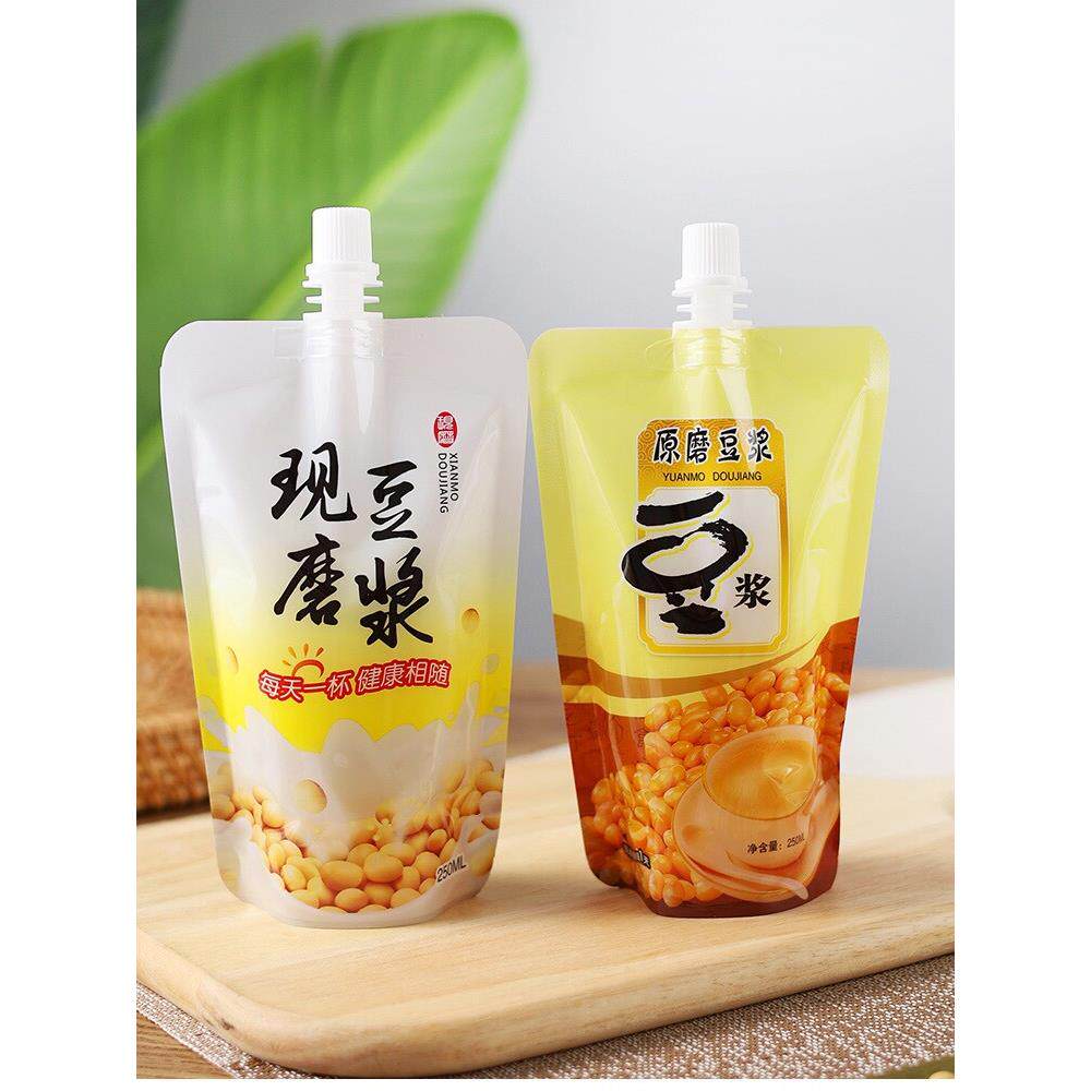 豆浆袋子一次性打包外卖塑料袋果汁热饮装液体自立吸嘴袋商用