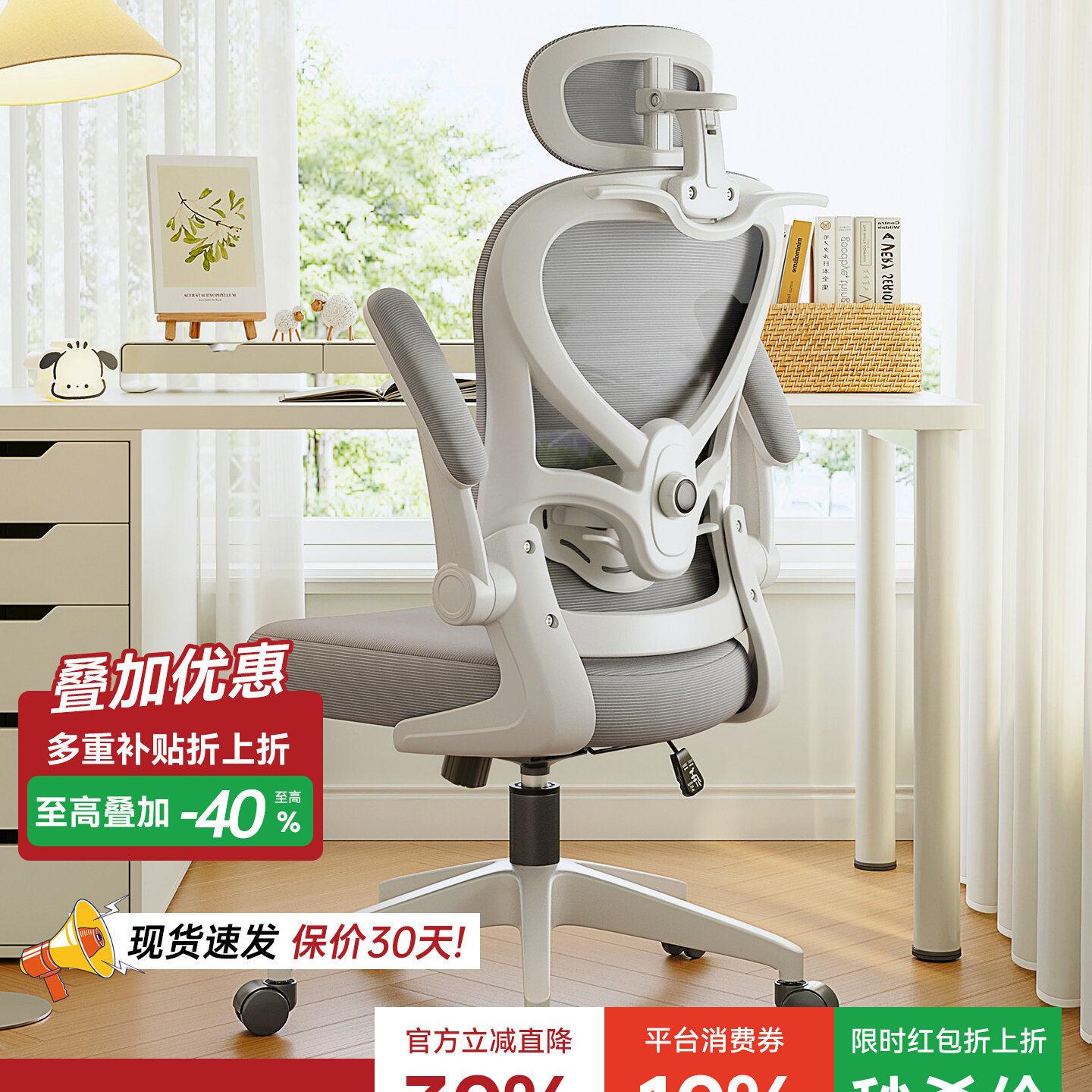 恒林人体工学椅子电脑椅家用办公椅久坐舒适靠背座椅学生学习椅书
