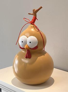 MOMO·创意葫芦鸡存钱罐客厅树脂祇进不出存钱罐装饰卡通YW