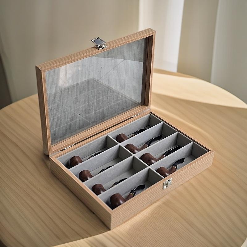 创意烟斗架座展示架实木收纳置物架托架底座烟具斗8位专用支架子