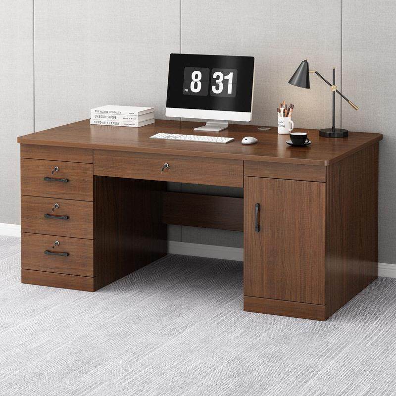 带锁办公桌家用电脑桌台式简约桌子工作台带抽屉书桌职员桌椅组合,住宅家具,红木书桌,淘宝优惠券,粉丝福利购,淘宝优惠卷