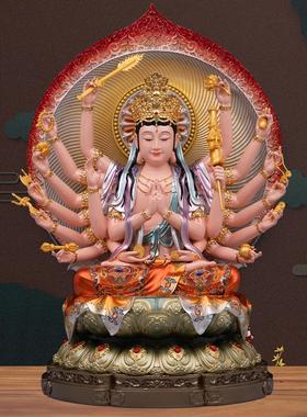 康盛准提佛母佛像树脂彩绘准提菩萨神像准提观音家用供奉佛堂摆件