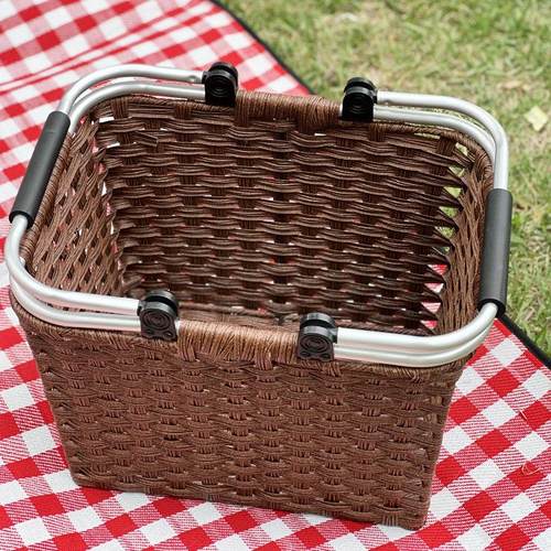 春游野餐篮子非藤编手提菜篮子采摘踏青ins可携式郊游野炊篮子编