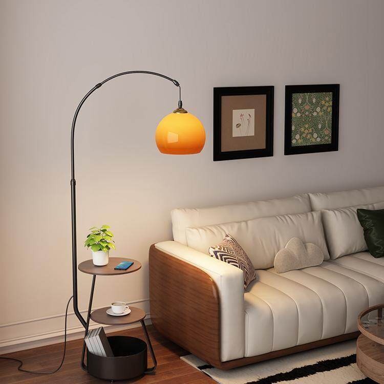 钓鱼落地灯中古风客厅置物摆件沙发旁高级感卧室氛围床头柜一体灯,家装灯饰光源,装饰落地灯,淘宝优惠券,粉丝福利购,淘宝优惠卷