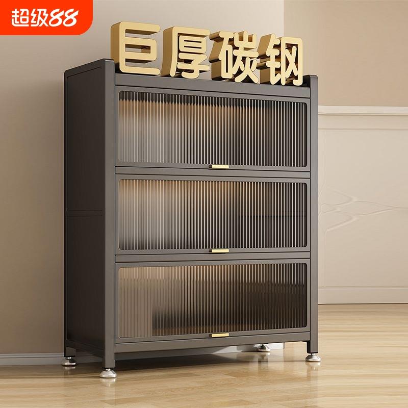 收纳柜客厅带门书架多功能置物架简易儿童储物柜分层多层放置承重