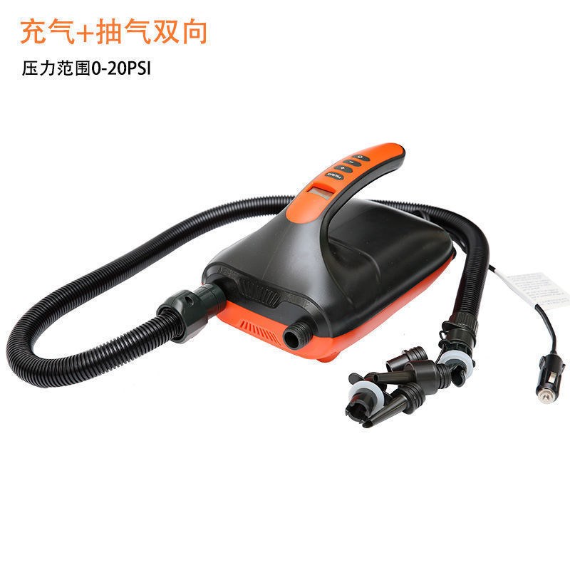 皮划艇冲锋舟SUP桨板高压电动充气泵充气船12V车载点烟器打气泵