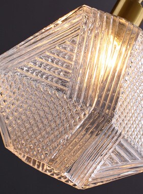 后现代日式钻石玻璃吸顶灯美式书房过道玄关卧室天花顶灯走廊灯
