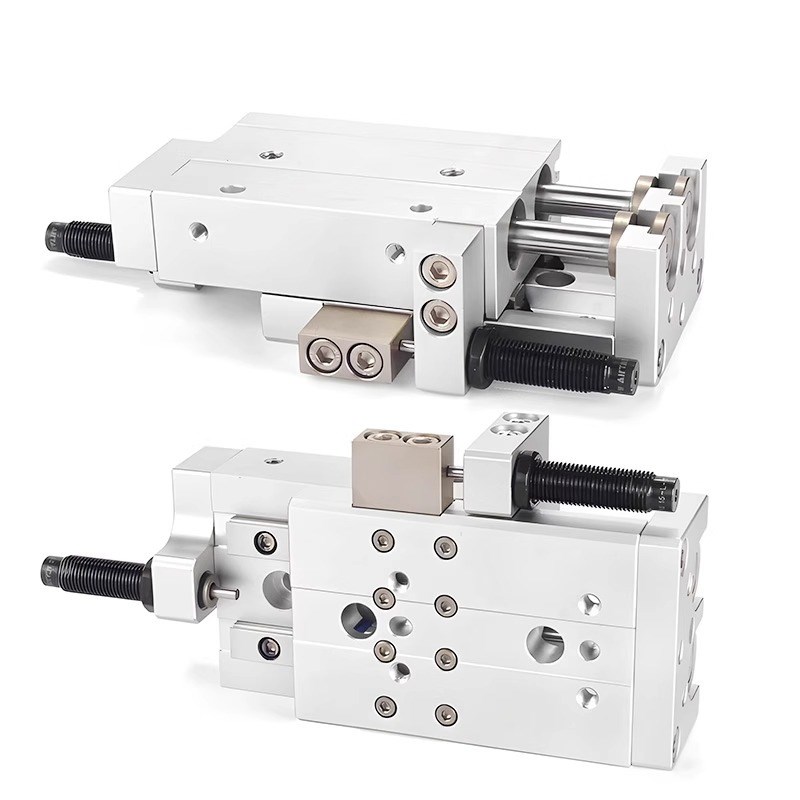 亚德客原装双轴型精密滑台高精度气缸HLQ6/8/12/16/20/25X10-150S