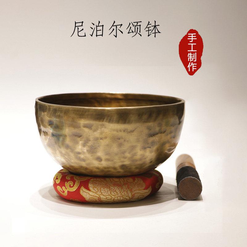 尼泊尔铜钵手工颂钵佛音碗瑜伽冥想静心钵梵音钵摆件铜磬法器