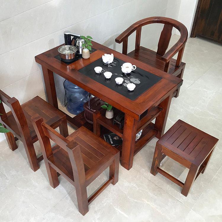 阳台茶桌椅组合迷你茶桌家用小茶台实木茶桌办公室茶桌小型泡茶桌