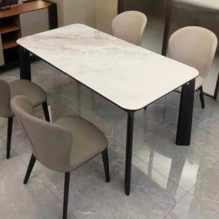 CZ030微晶石长餐桌1.4米1.6米极简餐桌白蜡木全实木小餐厅长餐桌