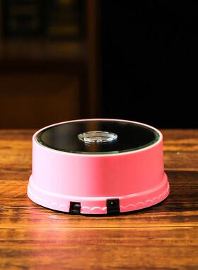 发光LED七彩色旋转底座插电上电池两用灯饰品卧室桌面小夜灯摆件