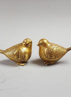 铜器工艺品纯铜家雀小鸟小麻雀摆件家居简约礼品铜鸟书柜酒柜装饰
