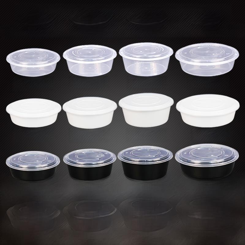 1500/2000/3000ml有盖一次性饭盒，圆形加厚包装碗，龙虾水煮鱼外