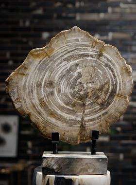 木化石原石轻奢摆件简约现代客厅摆饰工艺品北欧家居装饰品in摆设