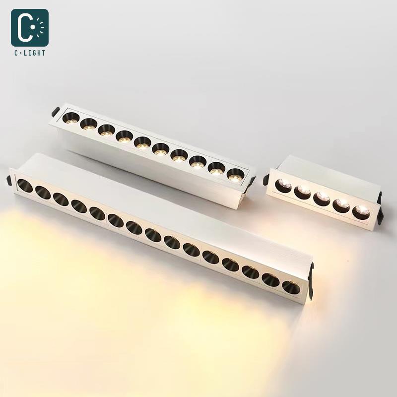 格栅灯嵌入式防眩射灯led长条客厅天花吊顶无主灯五10头内背景墙