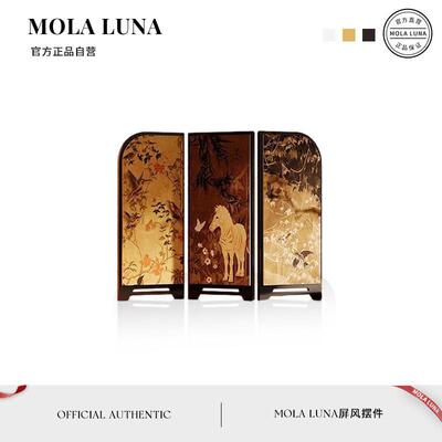 MOLA.Sentence.摆件中古风百蝶图屏风桌面入户玄关装饰画 画 | 带