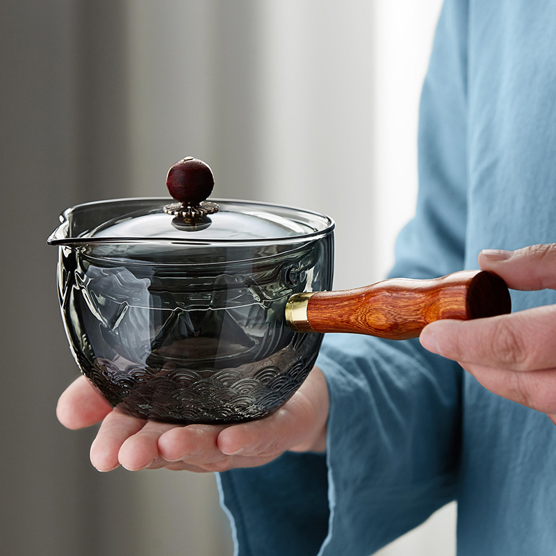 旋转逍遥壶小青柑专用玻璃茶壶耐高温侧把煮茶器功夫茶具泡茶单壶