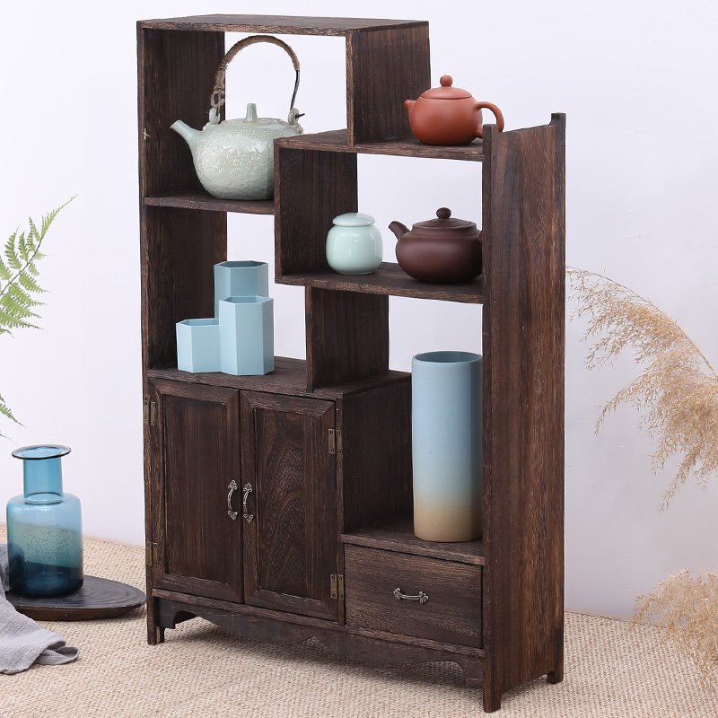 实木博古架多宝格置物架古董架玄关柜展示柜茶柜茶壶柜茶棚茶叶柜