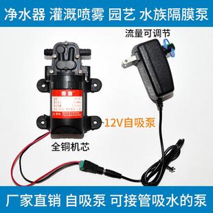 12v自吸泵隔膜高压洗车增压专用220V抽小水泵自吸式 直流微型水泵