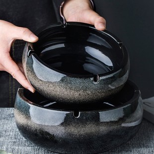 陶瓷烟缸复古中式 大号烟灰缸创意个性 家用客厅轻奢办公室潮流烟缸