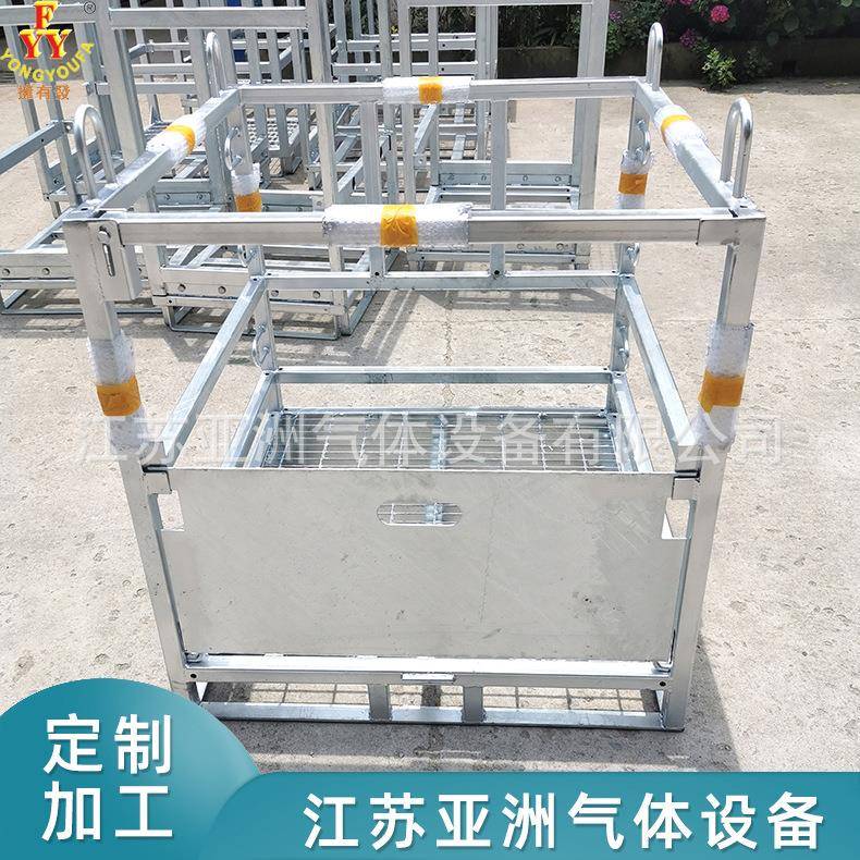 镀锌钢瓶集装格，气瓶周转箱定制，16/20瓶组钢瓶瓶架，江苏亚洲