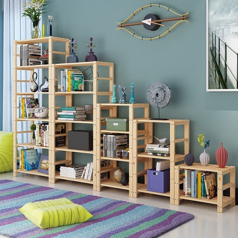 定制木架置物架实木简易书架置物架多层落地储物架收纳架儿童书架