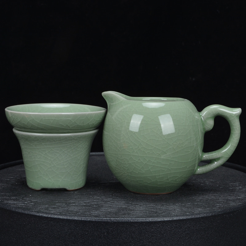 陶瓷公道杯茶漏套装一体泡茶器带滤网茶海配件茶滤装茶器分茶杯