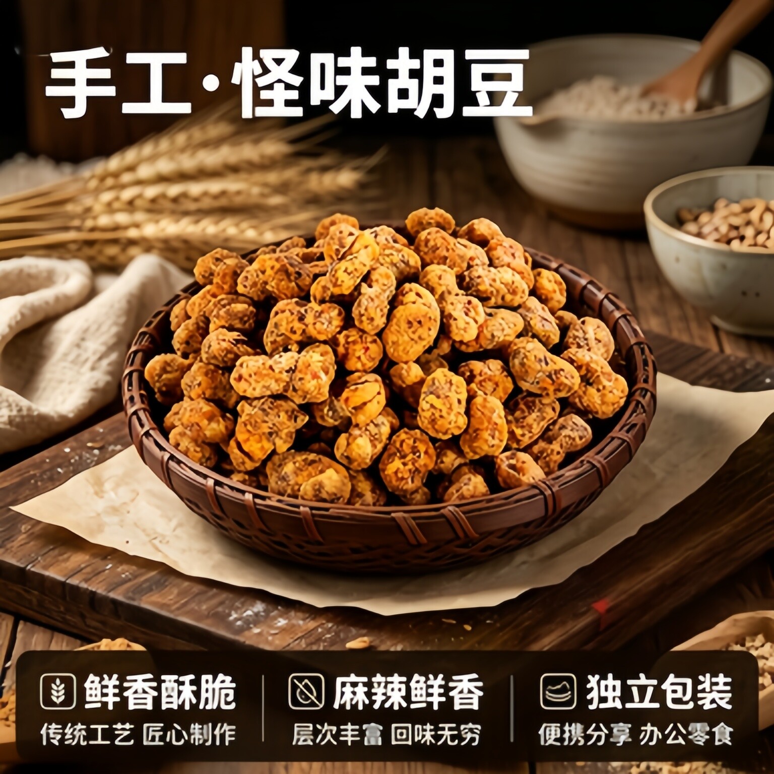 央妈推荐重庆风味怪味胡豆蚕豆老川渝字号传统小吃零食炒货下酒菜
