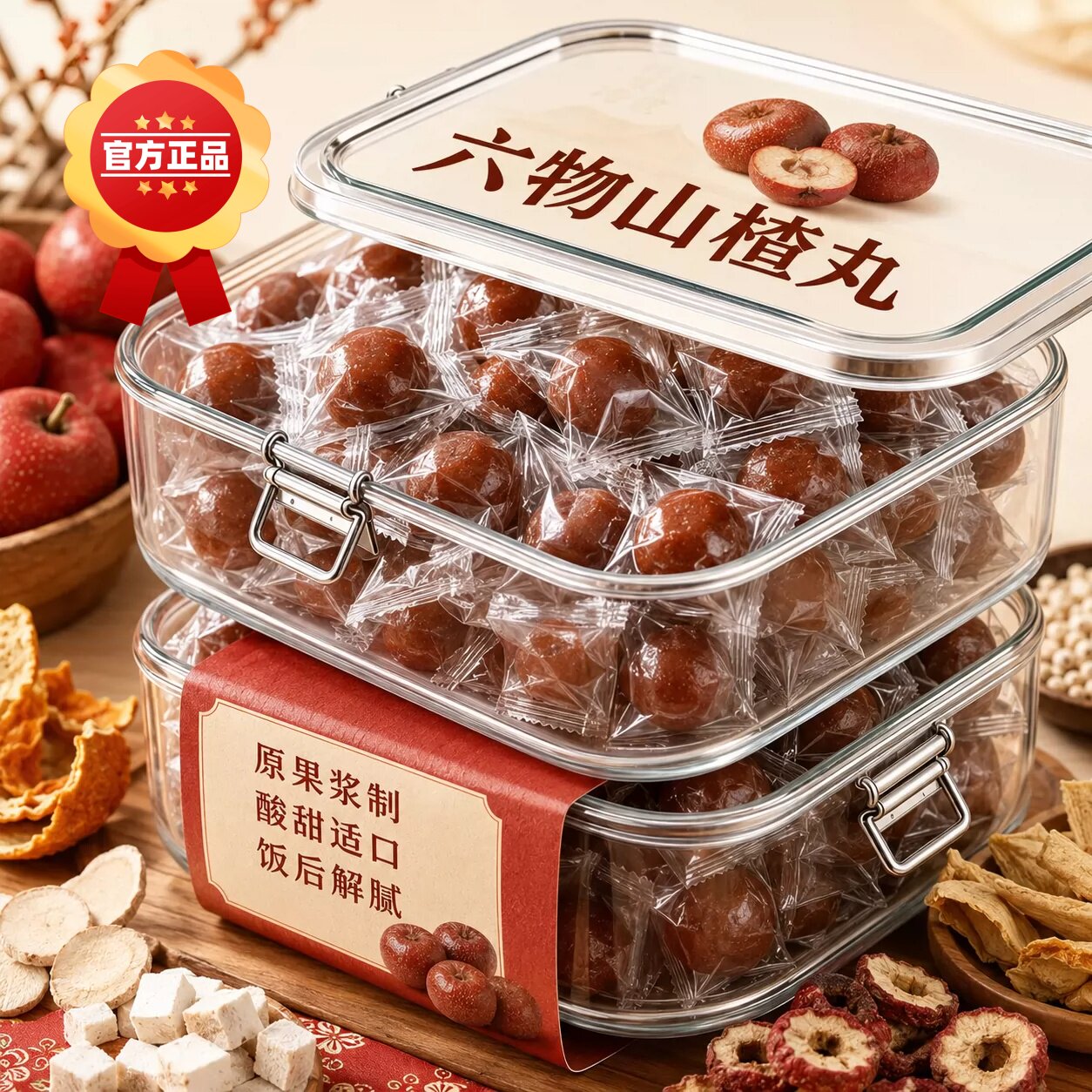 六物山楂丸茯苓山药陈皮儿童孕妇可吃养胃无蔗糖古法制官方旗舰店