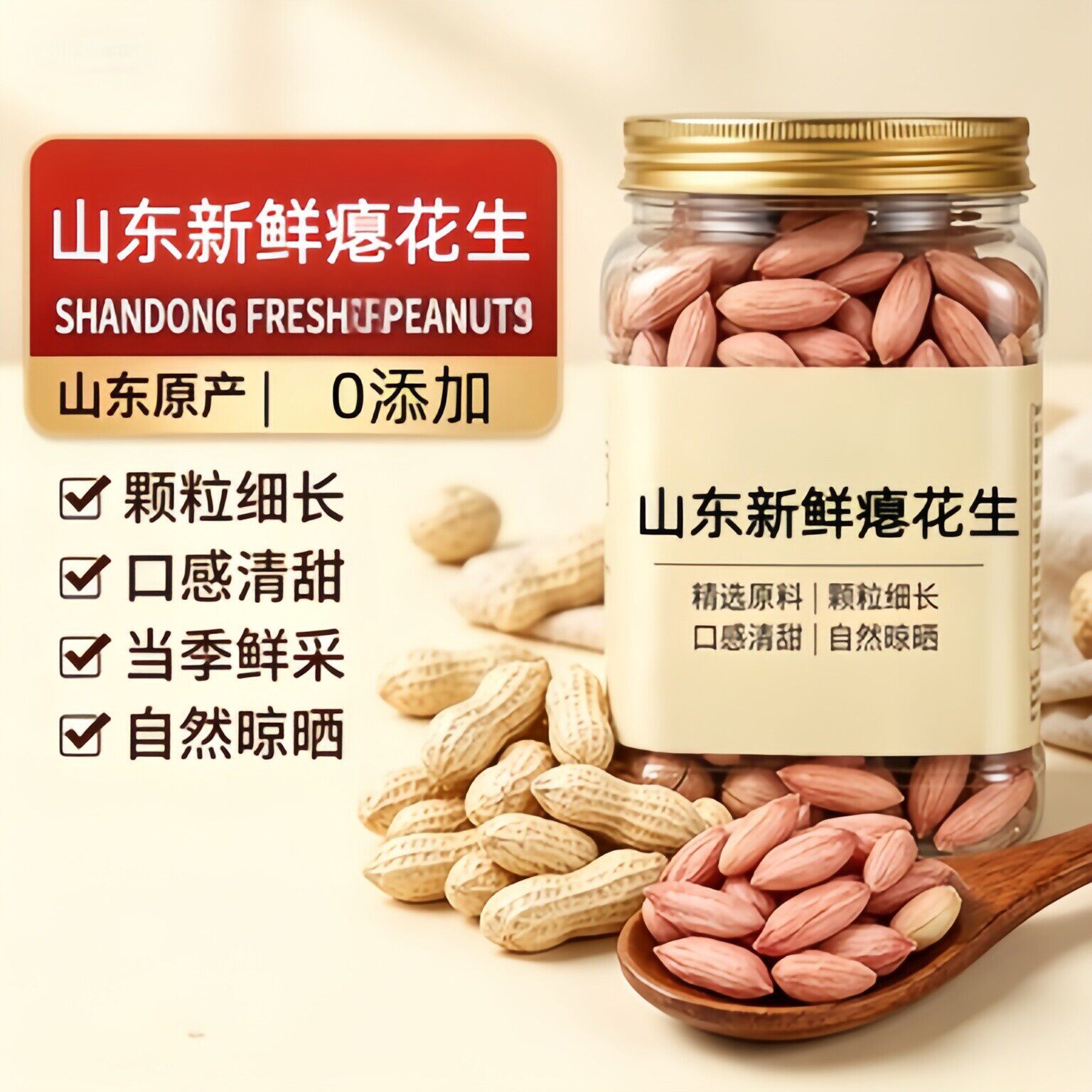 瘪花生新货甘甜养胃零食小枇子代餐批发瘪子花生米仁小粒生花生仁