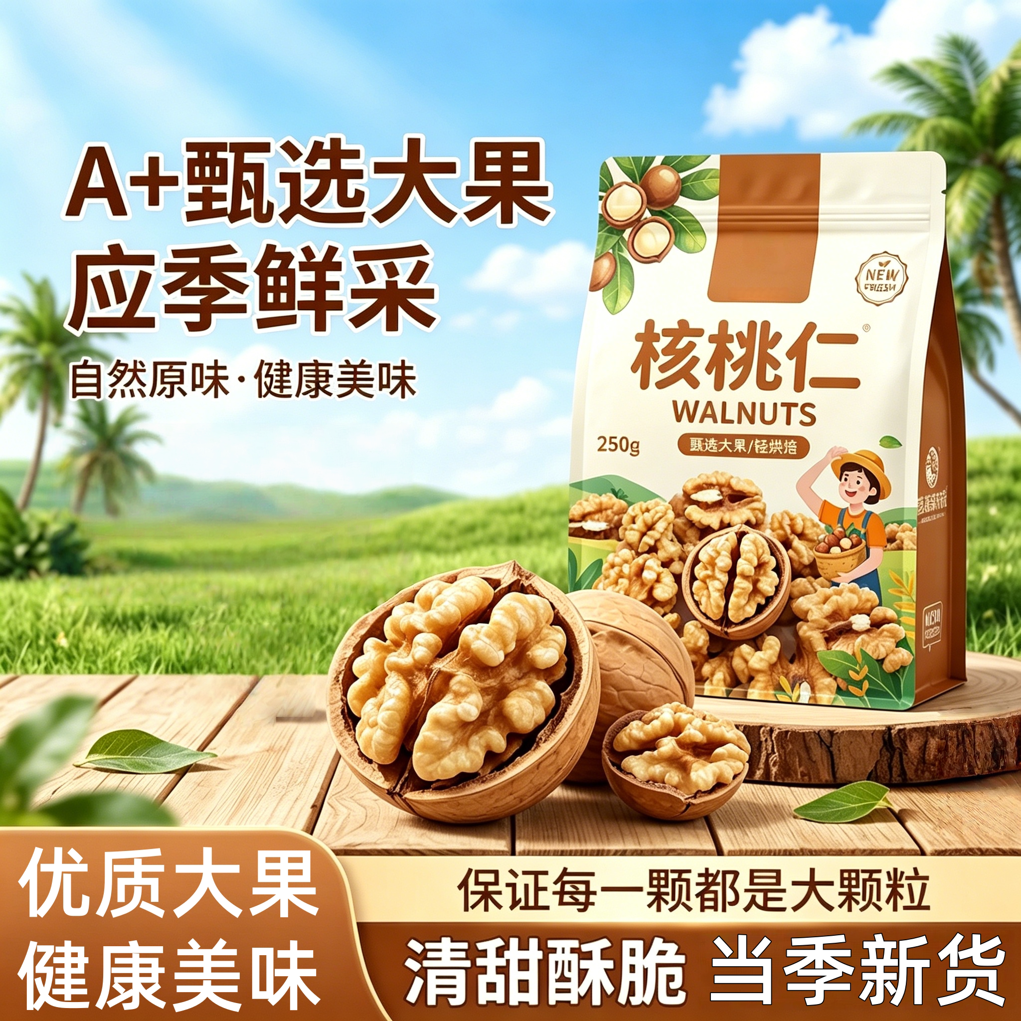 农科院特级核桃仁去皮新货原味无添加新疆阿克苏核桃仁生官方旗舰