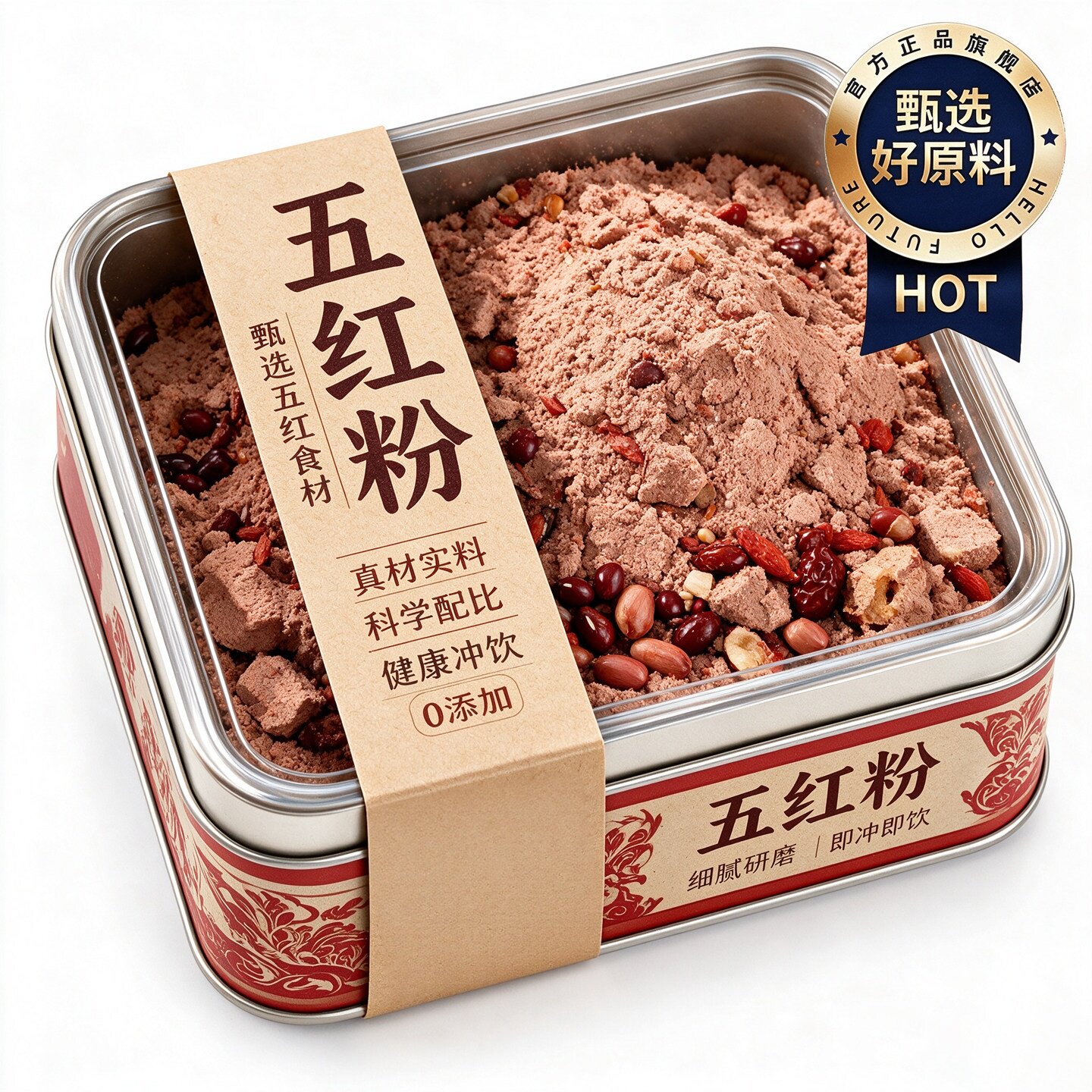 央妈严选五红粉气养元五红汤血免煮即食代餐粉红枣红养粉早餐即冲