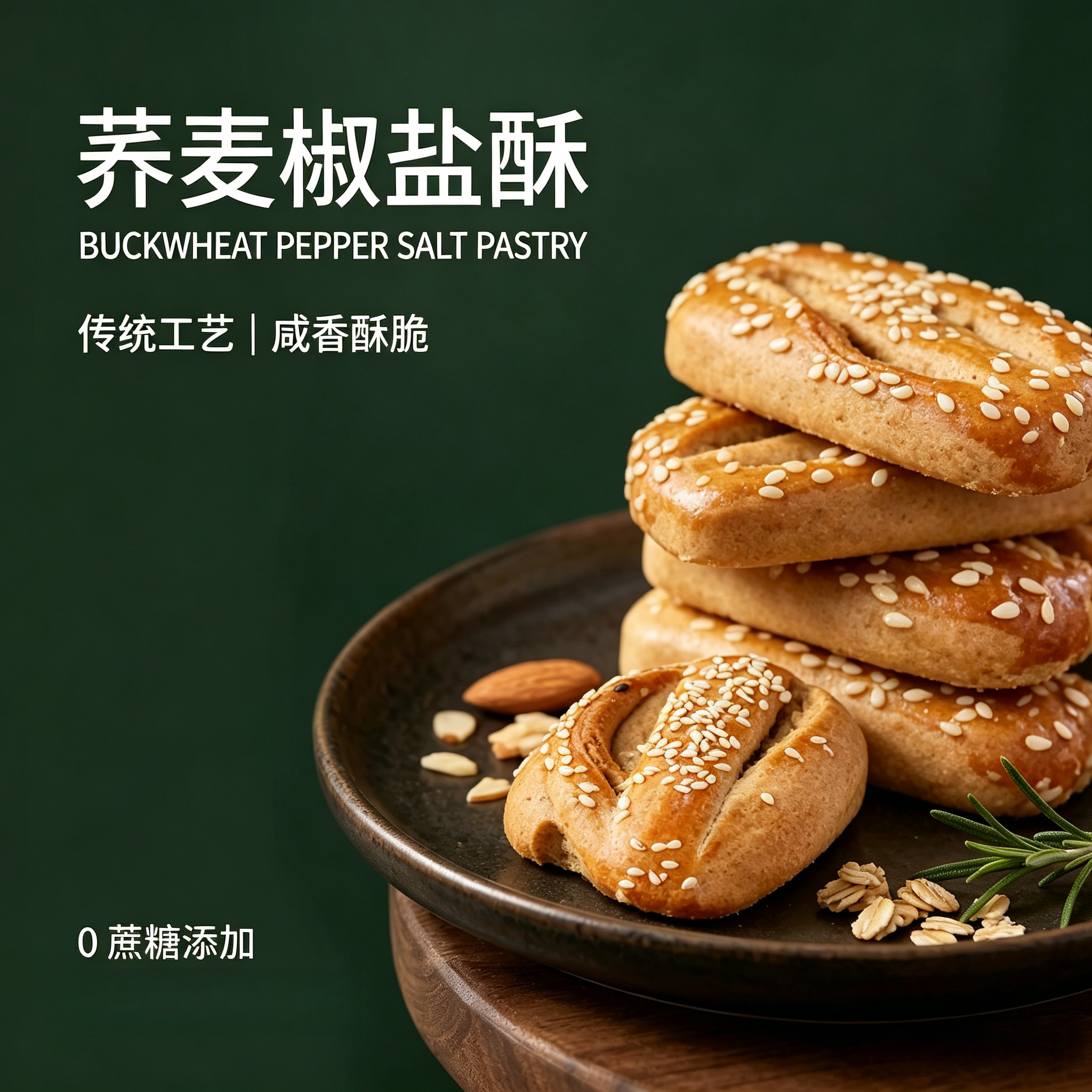 山超同款荞麦椒盐酥无糖粗粮饼干糖尿人饼病人专用食品糕点零食