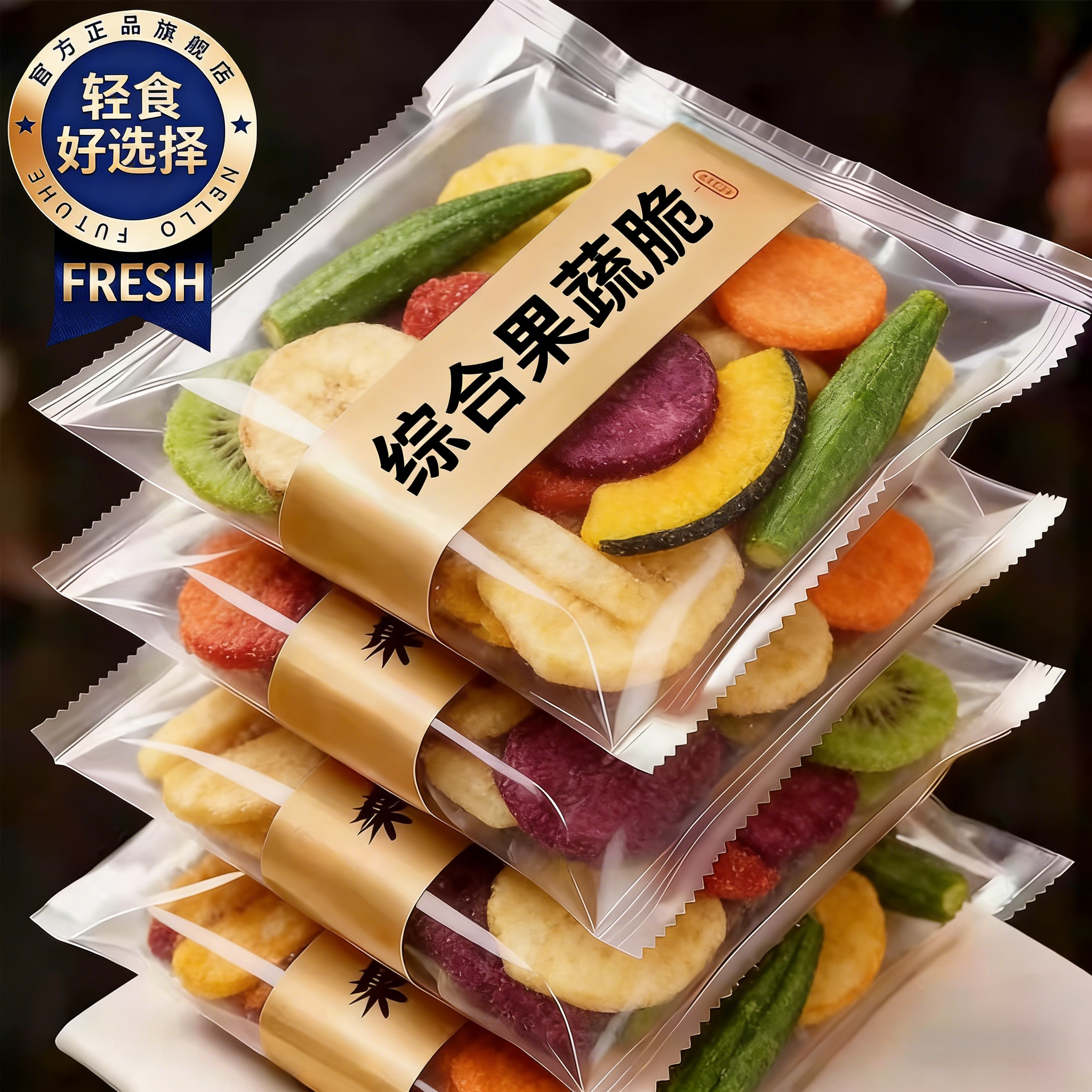 农科院果蔬脆蔬菜干混合装冻干秋葵水果干休闲孕妇零食官方旗舰店