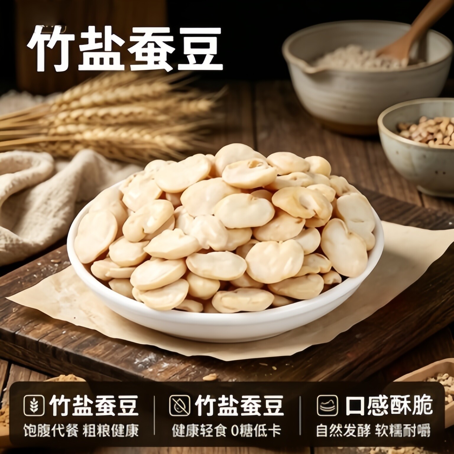 农科院竹盐蚕豆炒货原味非油炸片正宗零食去壳蚕豆烘烤官方旗舰店
