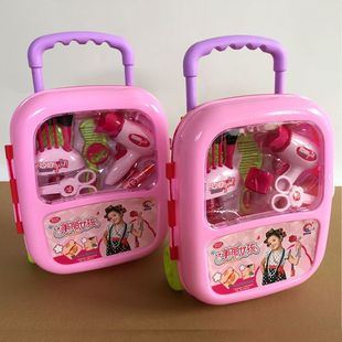 儿童女孩化妆盒玩具仿真过家家梳妆台拉杆收纳箱3-6岁公主生日礼
