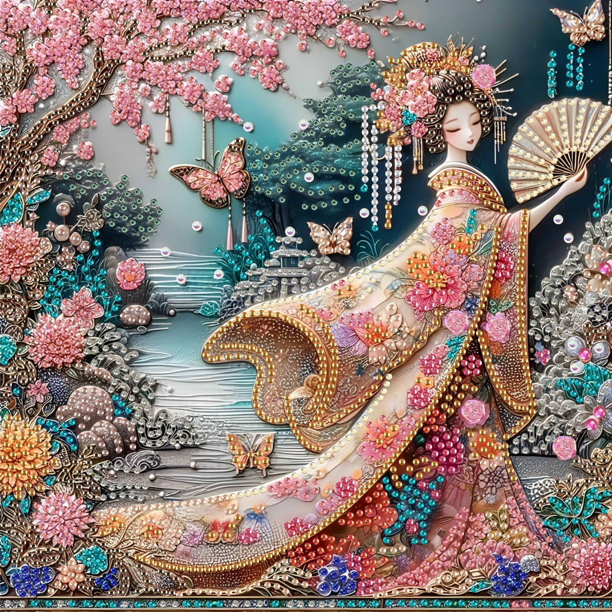 5DIY异形钻石画美女大小